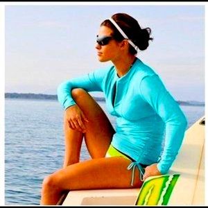 Athleta Ruched Half-Zip Rashguard S